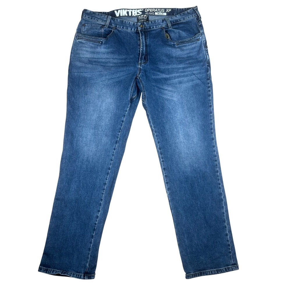 Viktos Operatus XP Tactical Jeans Mens 42x34 Blue Straight Leg Stretch Denim